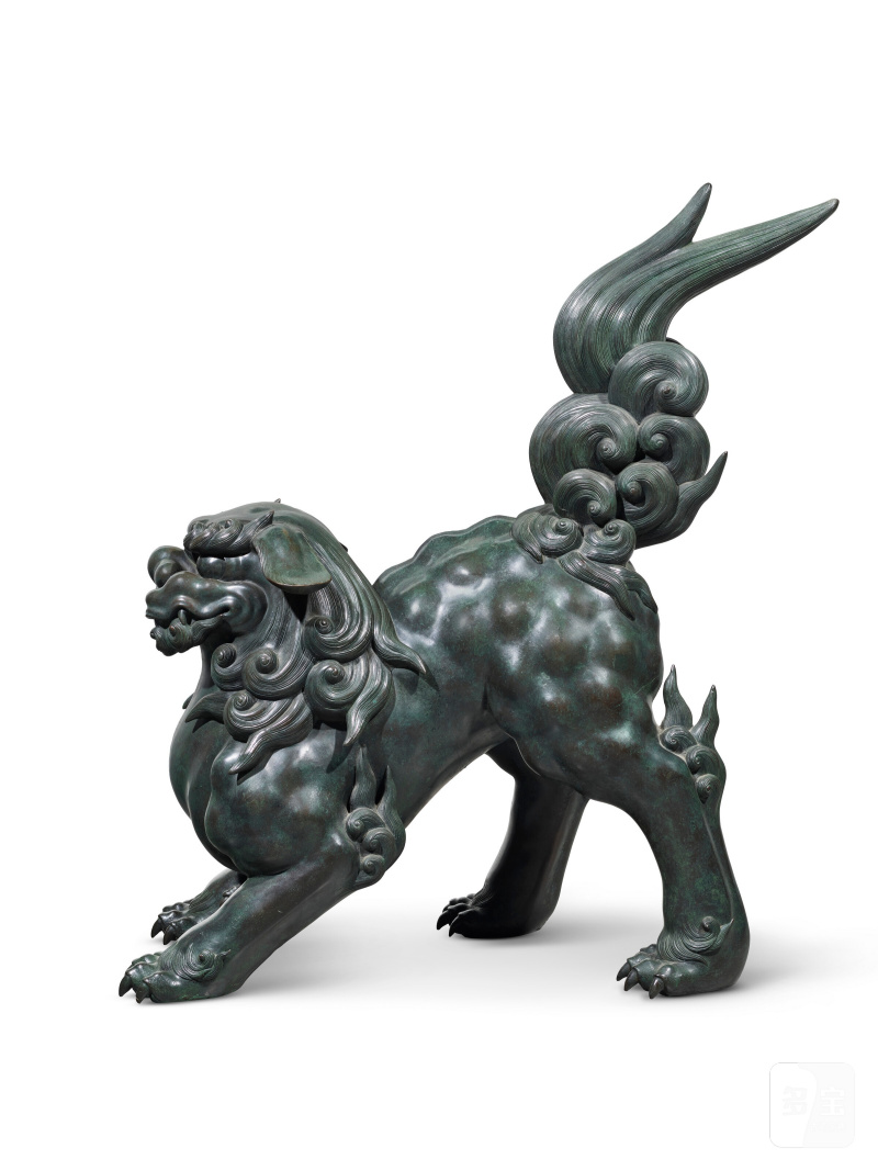 RARE ET IMPORTANTE PAIRE DE LIONS GUARDIENS DE TEMPLE EN BRONZE  JAPON, ÉPOQUE EDO, XIXE SIÈCLE - 图3